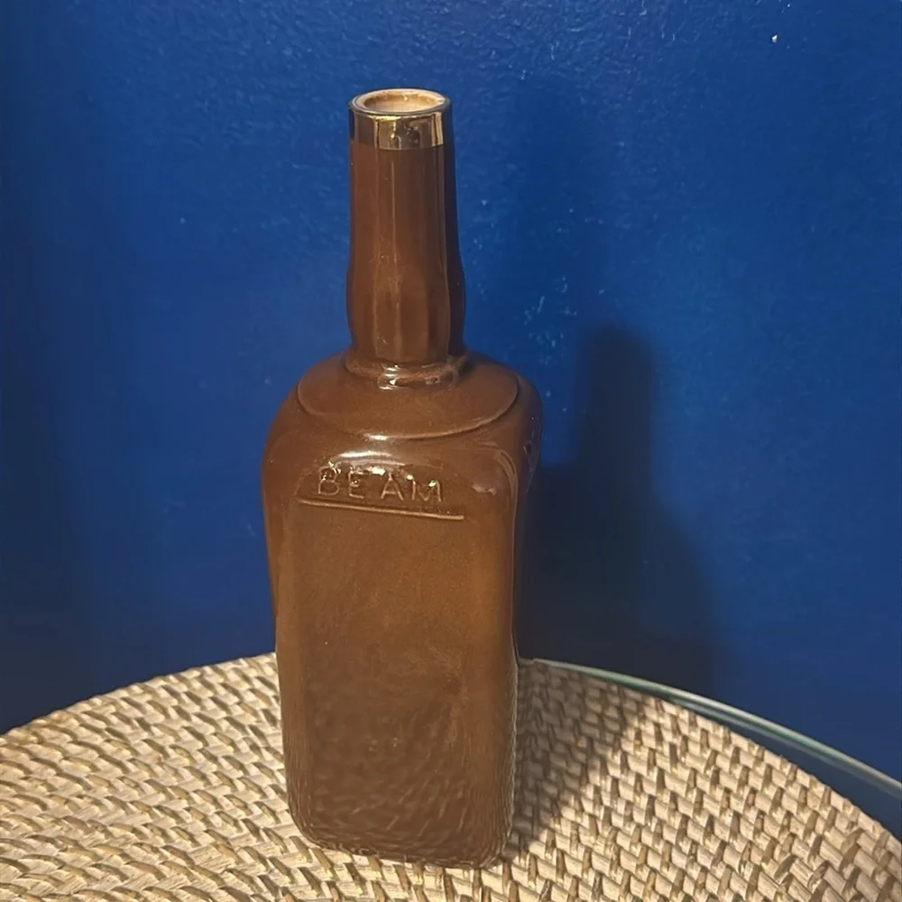 Vintage 1977 Ceramic Collectible Jim Beam Bourbon Bottle 9.5”